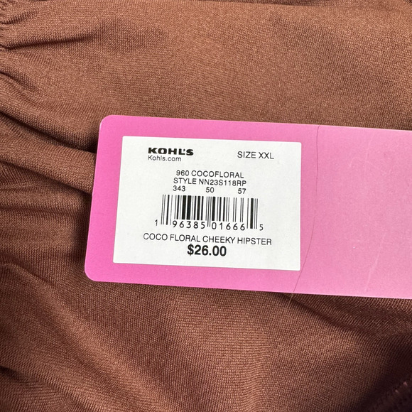 Ninety-Nine Degrees° Cheeky Hipster Bottoms Junior's Size XXL Pink Brown - Picture 7 of 8